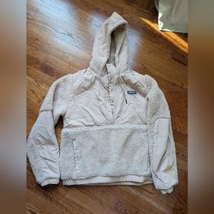Women's Beige Tan Patagonia Retro-X Hooded Fleece Pullover -Medium